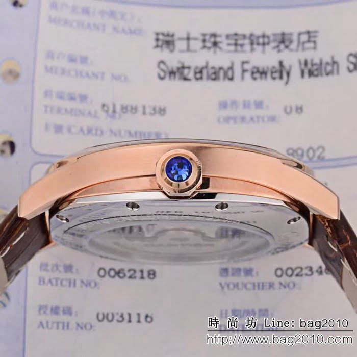 CARTIER卡地亞 熱賣經典休閒大飛輪 精品男士腕表  WSS2917